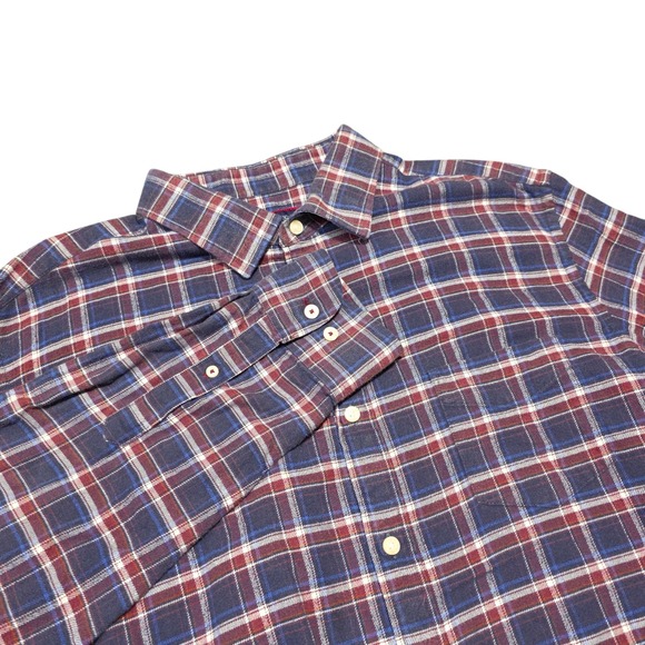UNTUCKit Flannel Shirt Plaid Button Up Long Sleeve Slim Fit XXL Red Blue - Picture 1 of 5